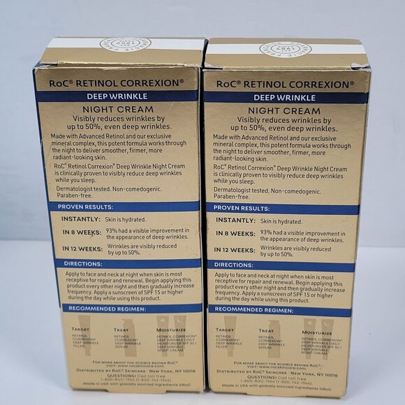 RoC Retinol Correxion Deep Wrinkle Night Cream 1.0 Fl Oz Set of 2 NIB - Picture 2 of 5